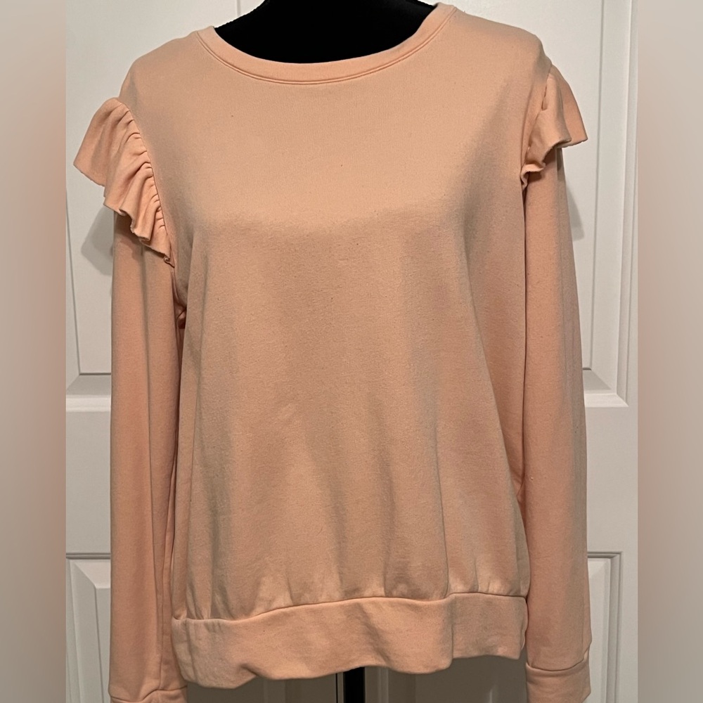 Ruffled shoulder sweatshirt